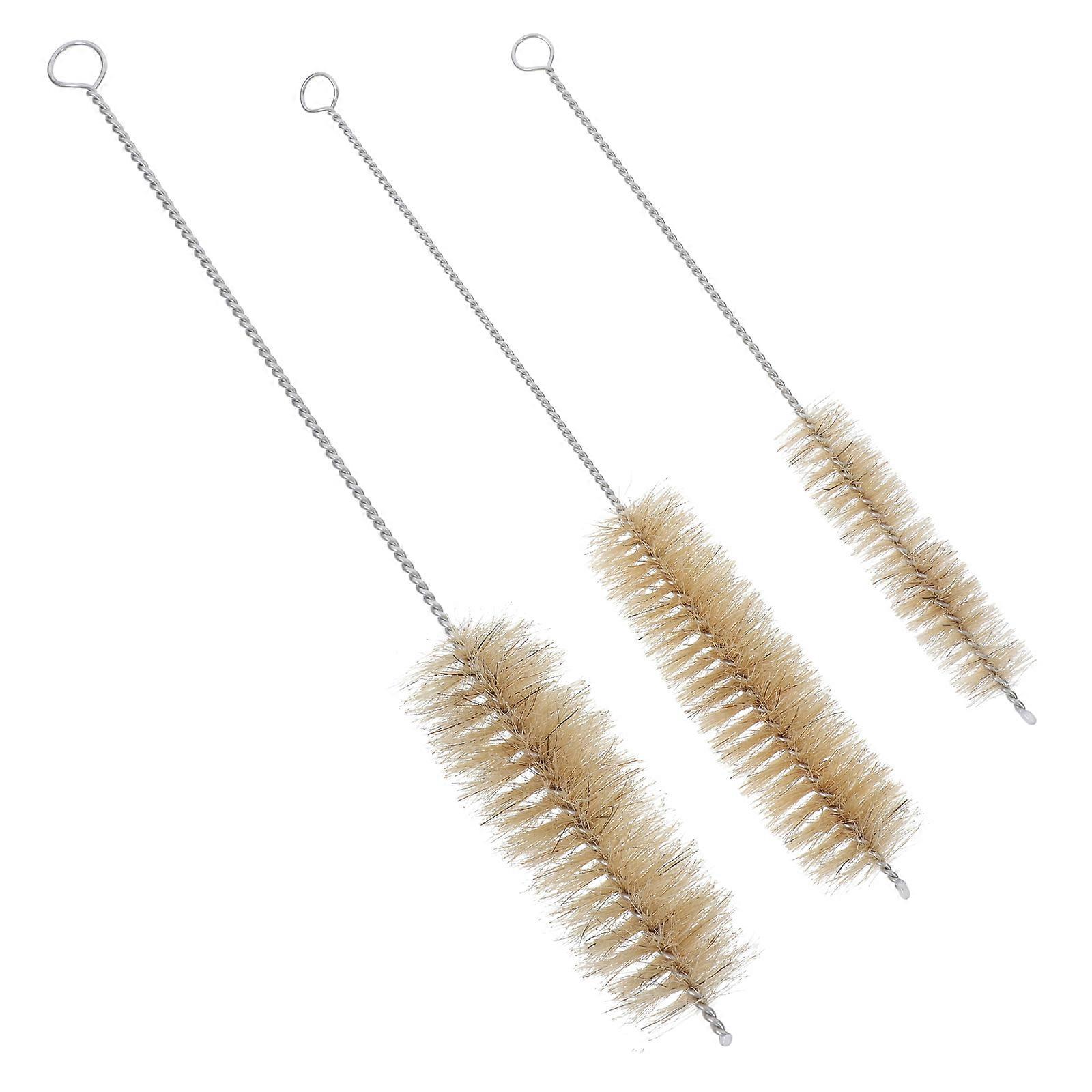 3pcs Laboratory Cleaning Brush Set – Flask, Tube & Beaker Brushes with Gentle Bristles for Glassware & Test Tube Cleaning