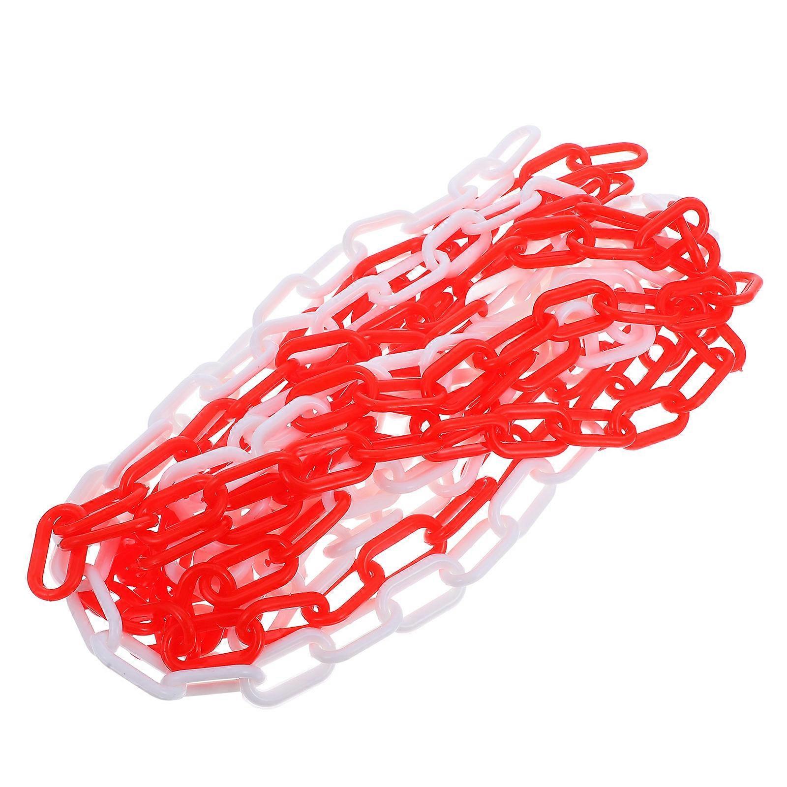 High Visibility Plastic Safety Chain for Crowd Control – Durable ABS Traffic Barrier Link Strip for Road Cones and Safety Delineation – Red and White