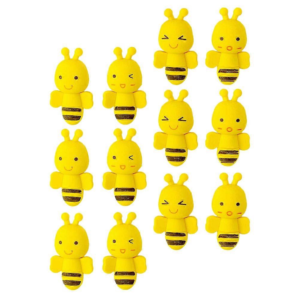 36PCS Bee Shaped Erasers, Adorable Cartoon Design, Bright Colors, Non Toxic Erasers for School, Drawing and Gift Purposes