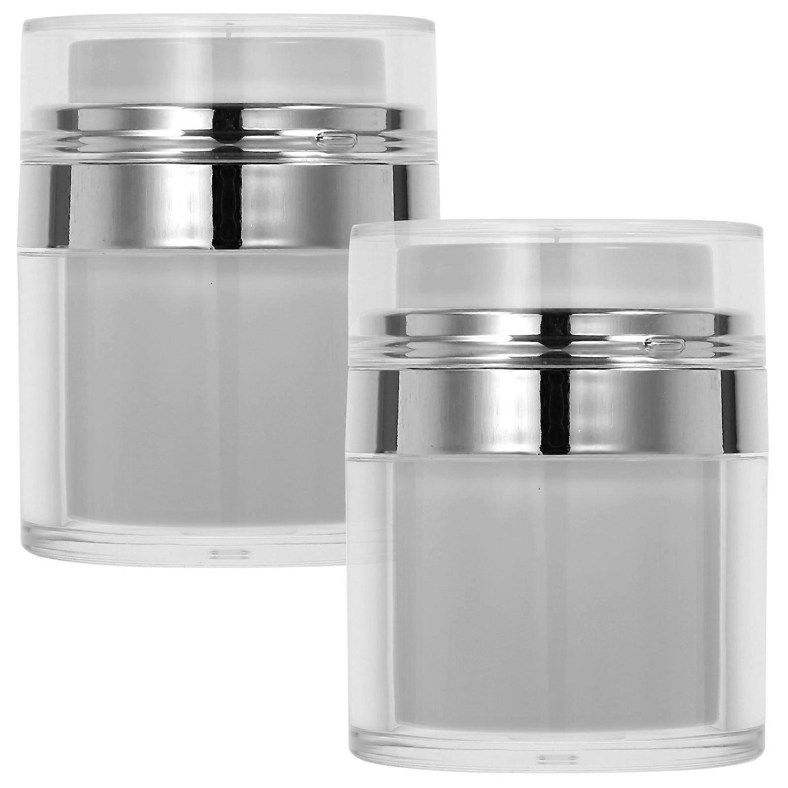 2Pcs White Airless Pump Bottles for Storage with Durable PP Material and Practical Design