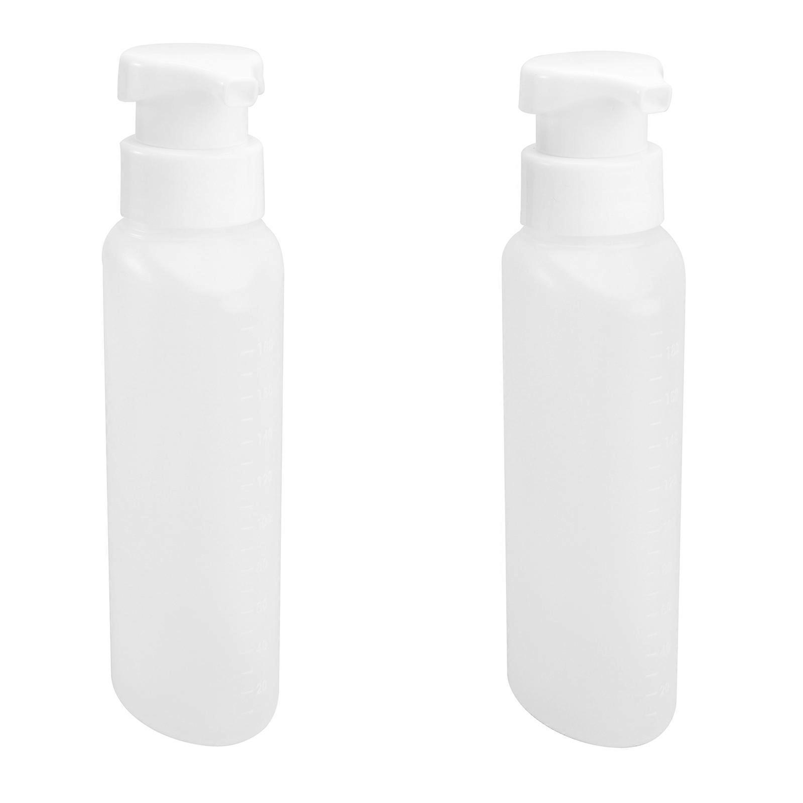 Refillable Empty Travel Bottles Pump Containers 2Pcs Square Plastic Storage for Travel Daily Use in Transparent Color