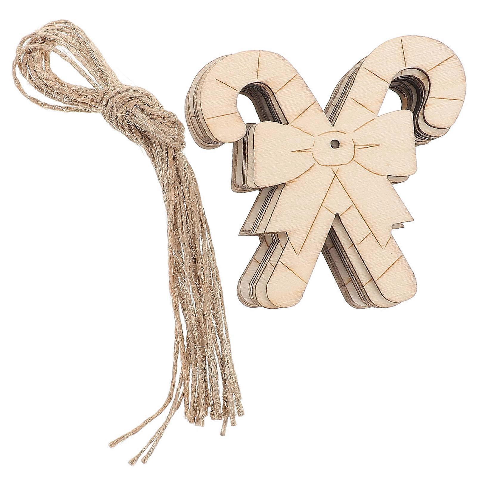 Wooden Christmas Ornaments Cutouts – 20pcs Unfinished Wood Crutch Shapes for DIY Crafts and Holiday Decorations – Versatile Party Supplies for Homes