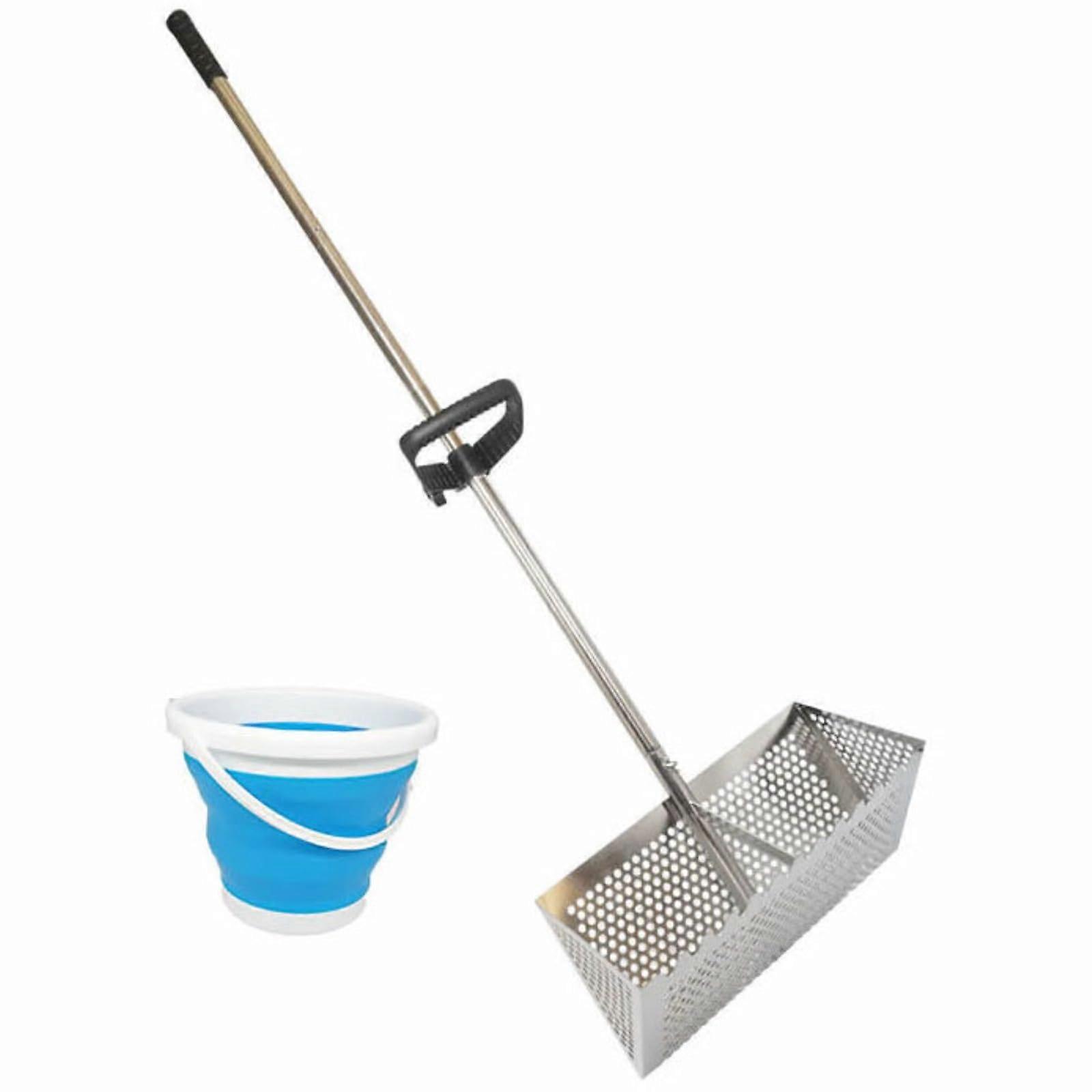 Beach Rake Strainer Set, Hand Rake and Filter Rake, Loosening Rake for Beach Cleanup, Plastic 12-Inch Tines