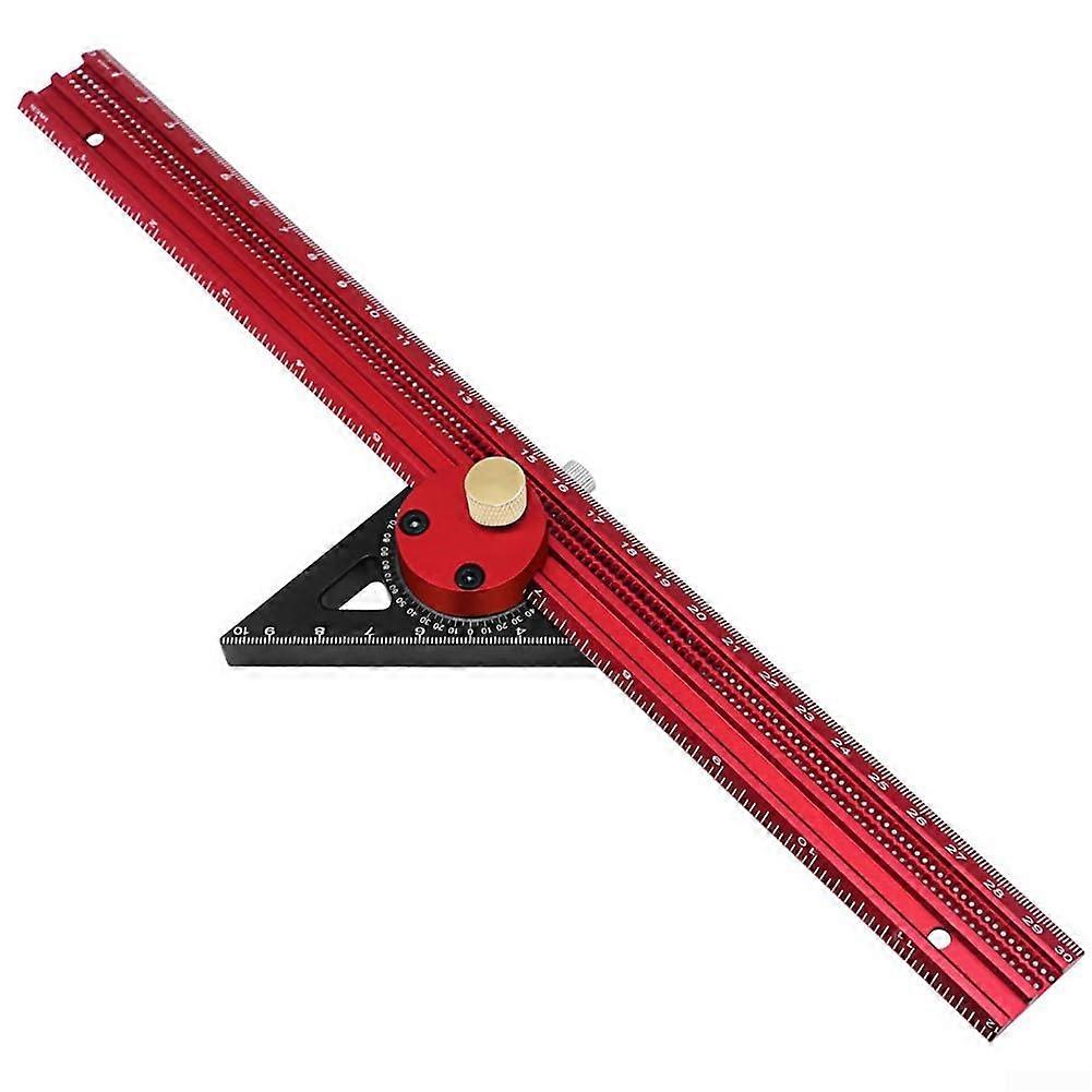 Woodworking Scribe Angle Ruler T Type Square Layout Marking Gauge Precision Line Drawing Hole Ruler (300mm) 300 mm