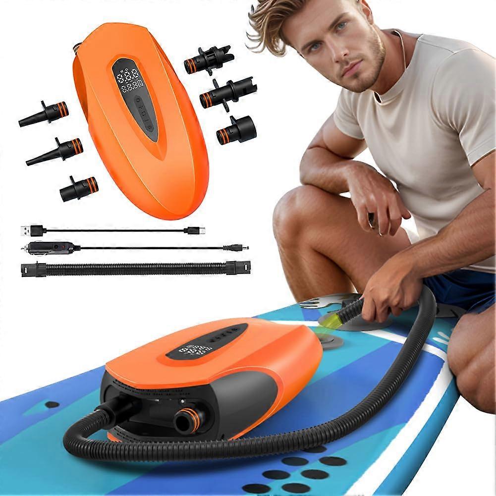 20 PSI Electric SUP Pump for Inflatable Paddle Boards, Portable Air Compressor with Digital Display, Automatic Shut Off, Orange