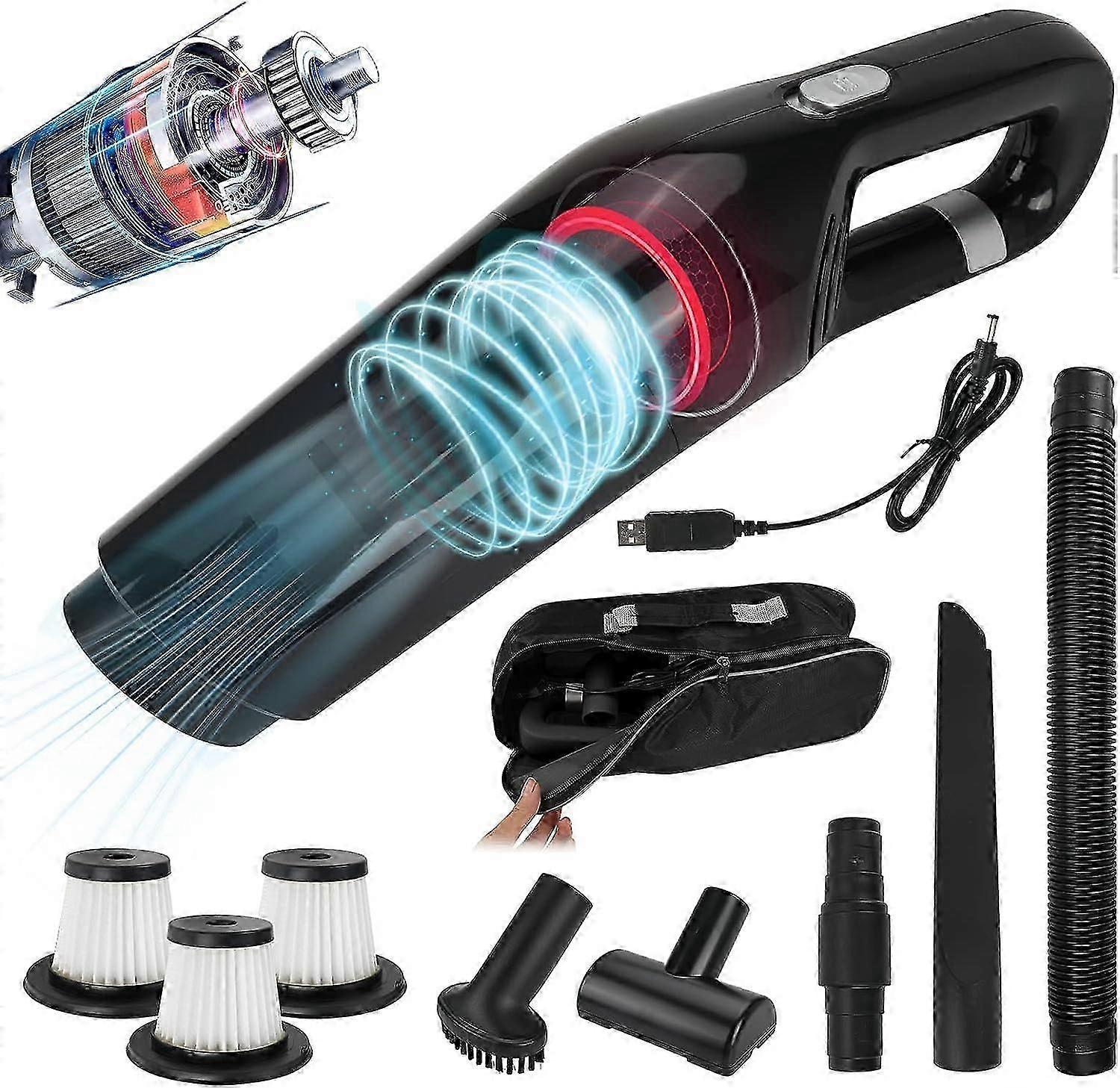 Cordless Handheld Vacuum Cleaner, 10000PA Strong Suction, Powerful 120W Hand Held Vacuuming, Rechargeable/Long Lasting, Mini Portable Car Vacuum Hoove