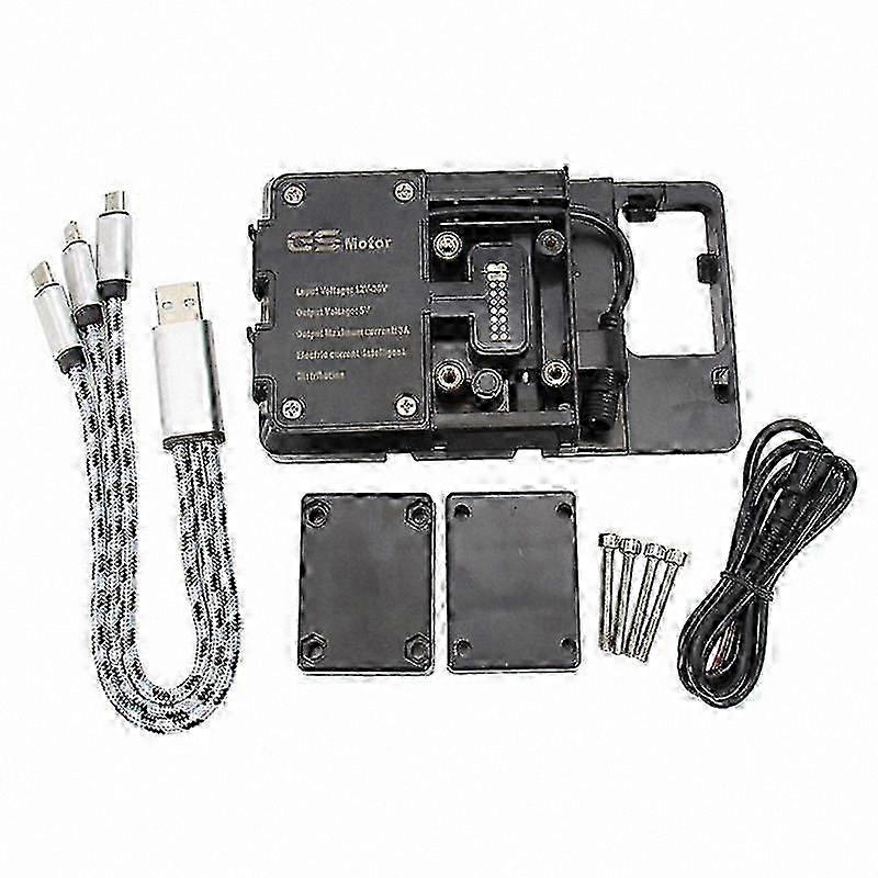 Universal Motorcycle Phone Mount with USB Charging Port for GPS Navigation on Adventure Bikes and Cruisers
