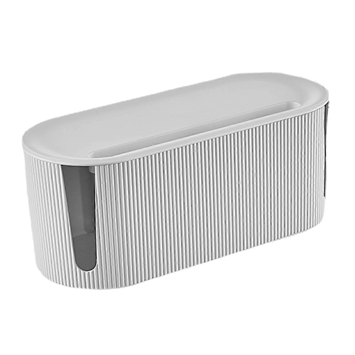 Cable Organizer Box for power strips and adapters, with charging and ventilation.