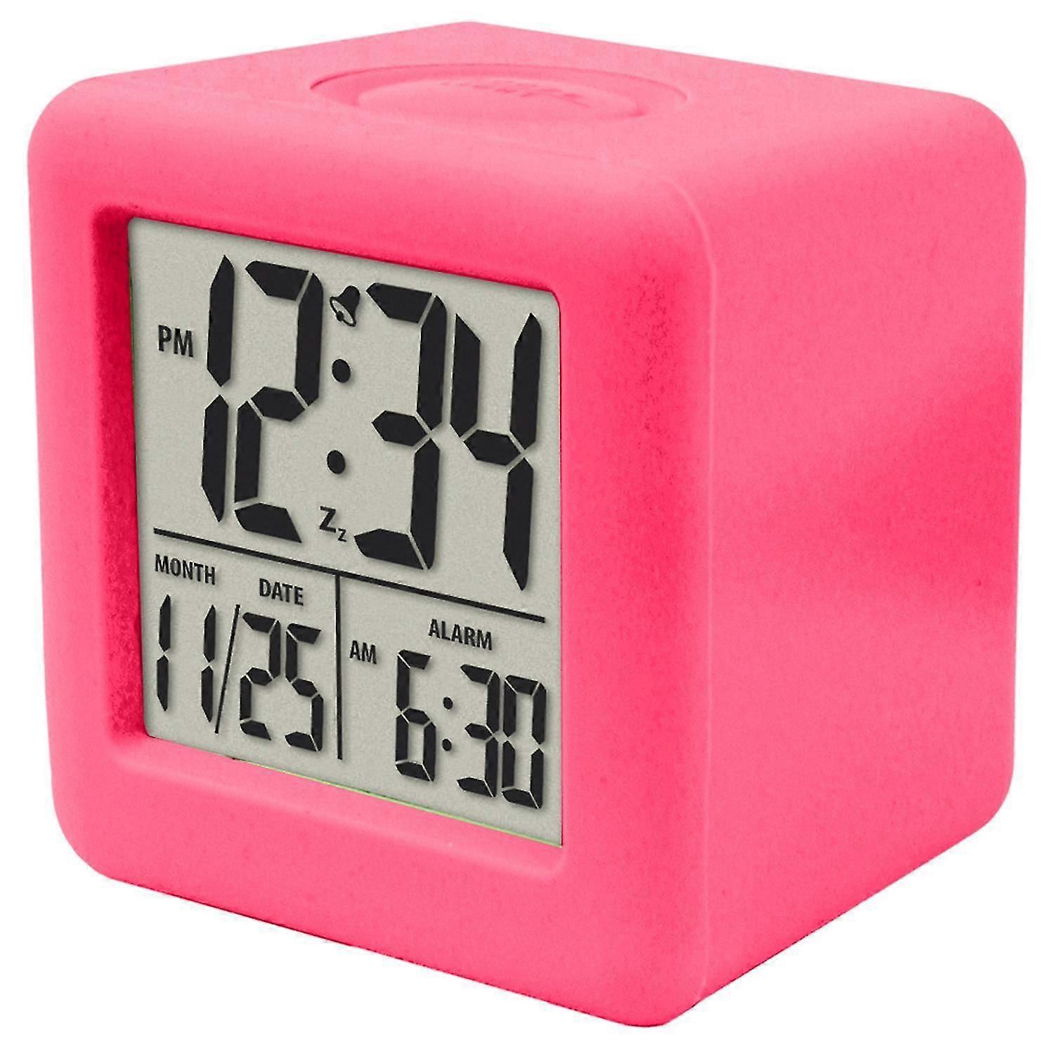 ZHOUBA Digital Clock Shock-proof Snooze Function Silicon Cover Portable Electrical LED Clock