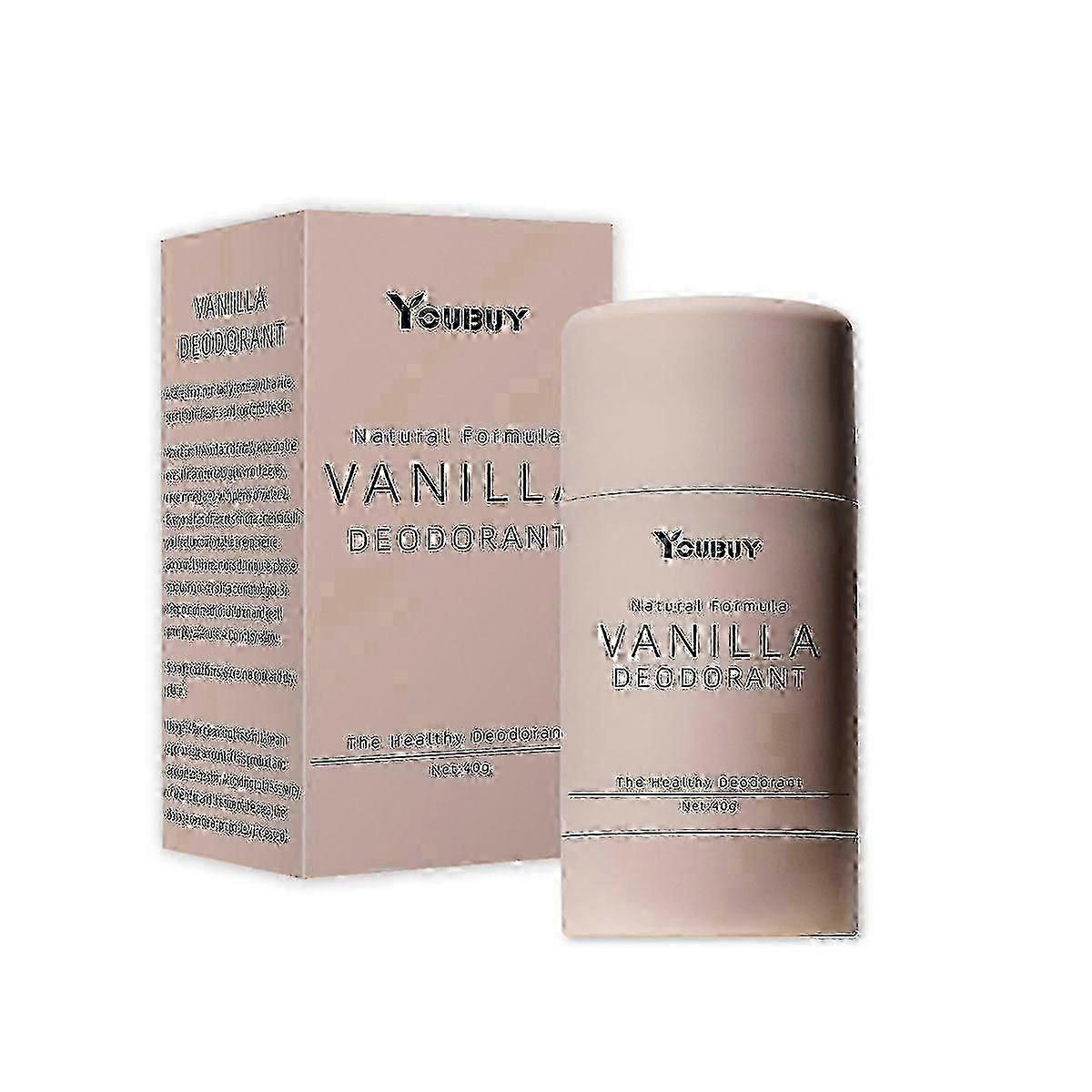 バニラスキンナチュラルデオドラント女性と男性用 - アルミニウムフリー、72時間臭気保護、ビーガン&敏感肌安全、フレッシュバニラの香り、環境に優しい