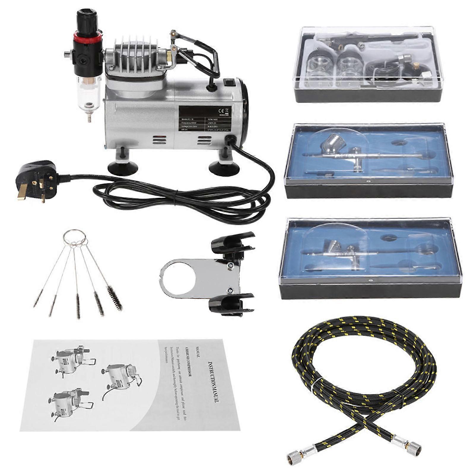 Airbrush Compressor Kit Multi Purpose Airbrush System with 3 Airbrushes for Cake Decorating and Craft Painting