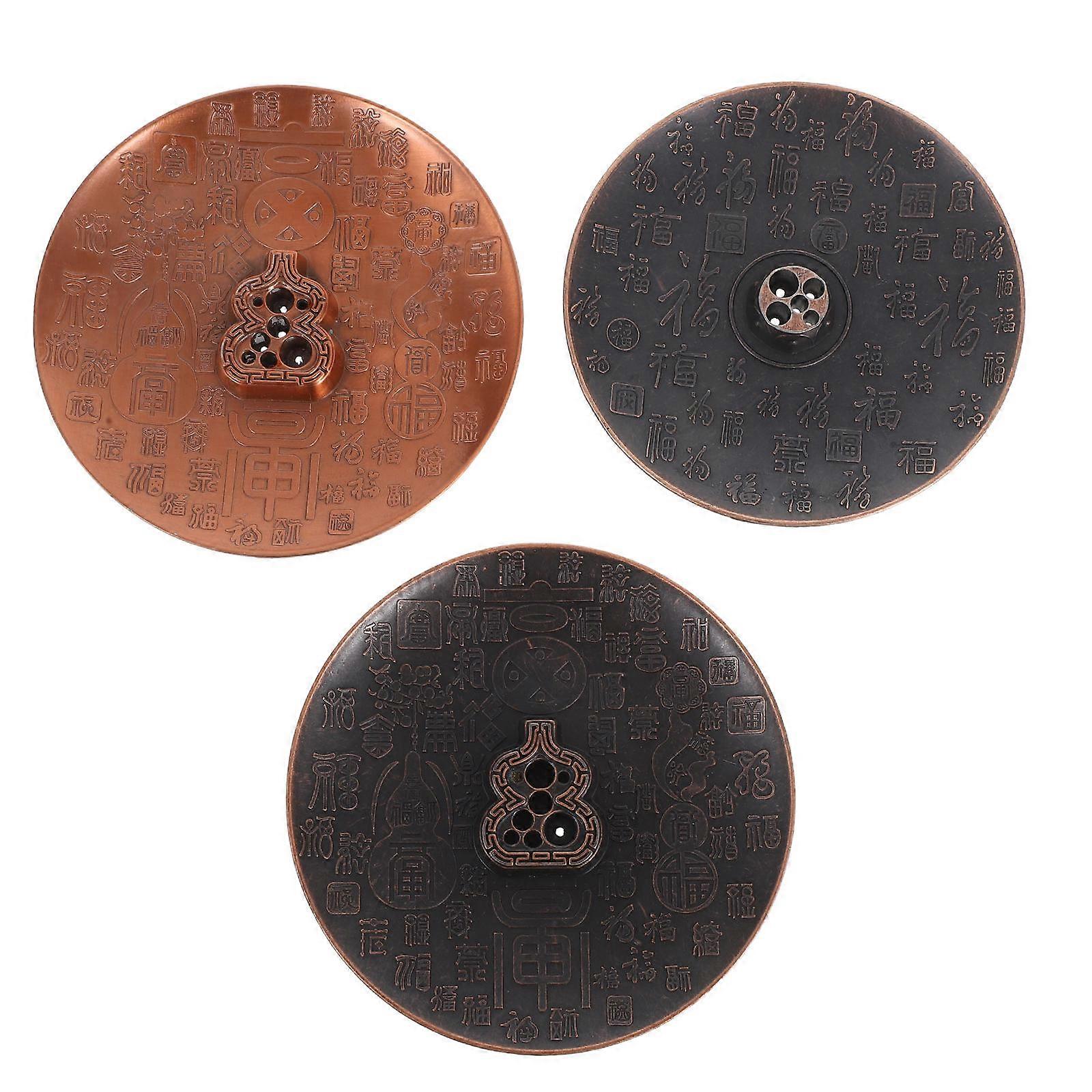 Elegant Chinese Incense Stick Holder 3Pcs for Yoga Room Meditation Space Crafted from Zinc Alloy with Multi-Functional Design
