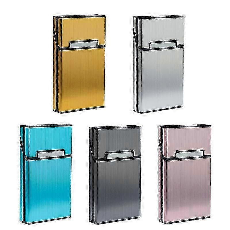 حامل علبة سجائر من الألومنيوم - صندوق تخزين جيب محمول للتبغ والسيجارات