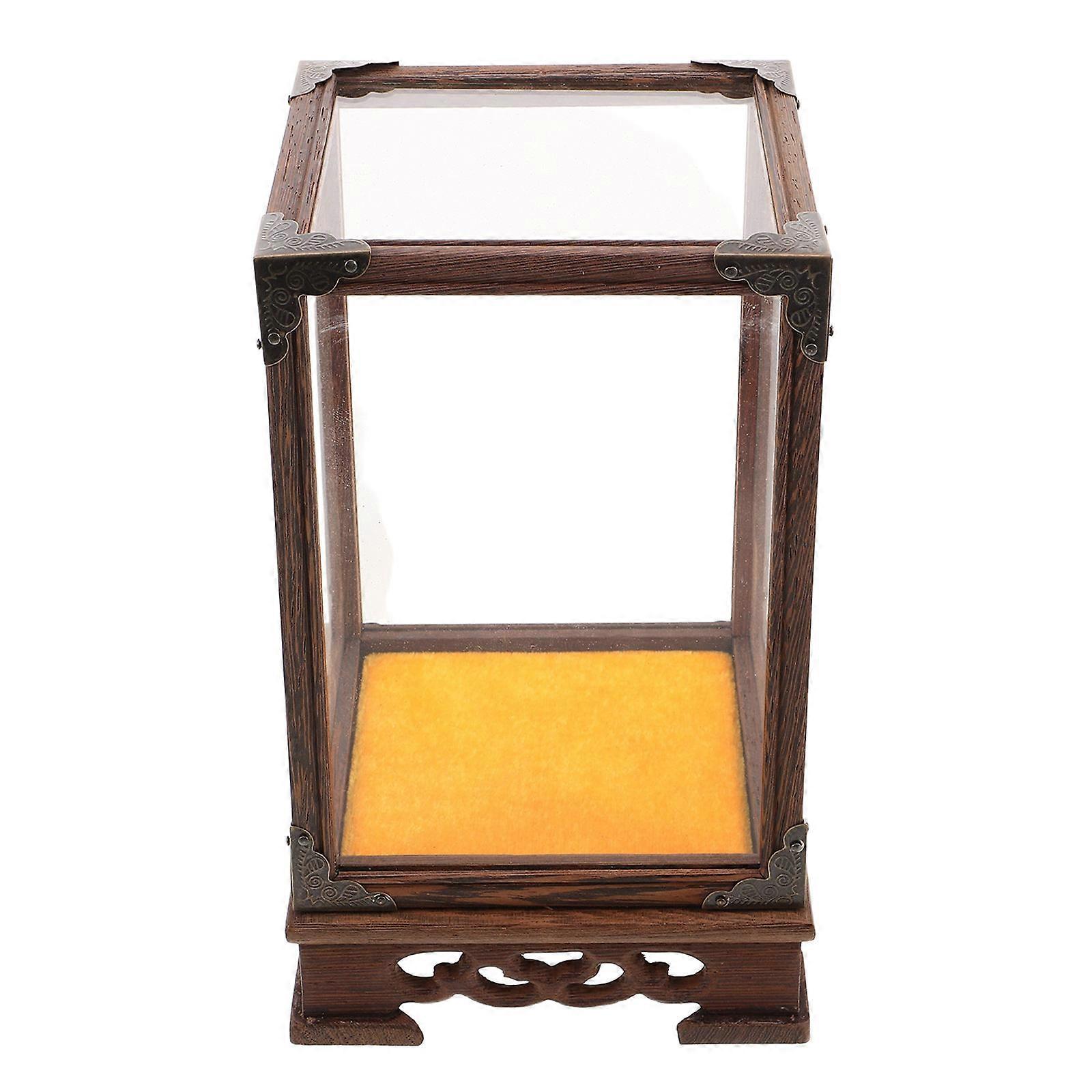 Vintage Style Buddha Display Box with Antique Corner Design – Dustproof Showcase for Collectibles, Figurines & Cultural Artifacts – Desktop Organizer