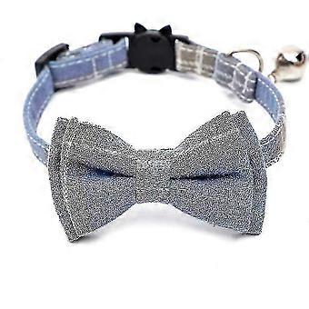 Blaue Katze Kragen Breakaway mit Glocke und niedliche Fliege x7623