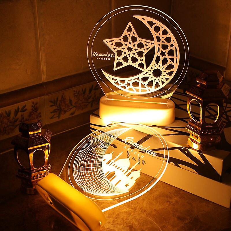 Eid Mubarak 3d Led Night Light Ramadan Decoration For Home Islamic ...