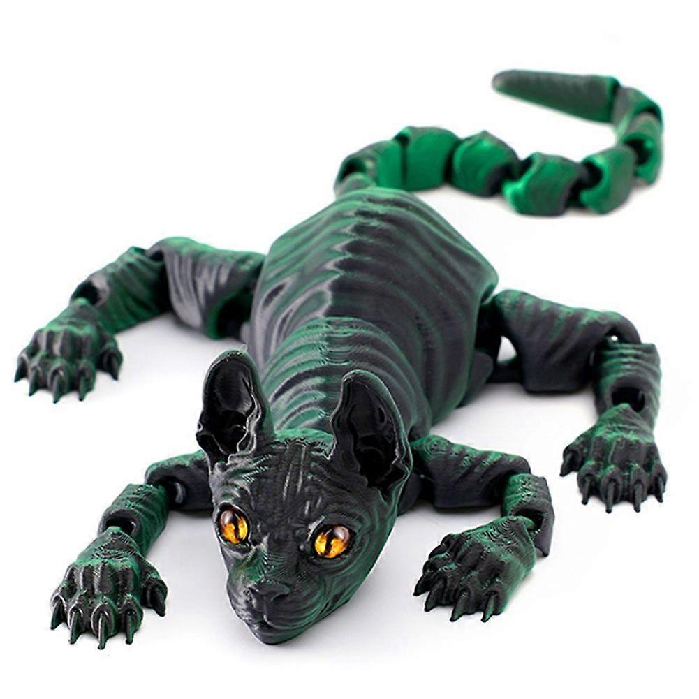 3Dプリントスフィンクス猫、毛のない猫、動物アクションフィギュア、可動関節、多関節猫アクションフィギュア、おもちゃ、室内装飾、ギフト