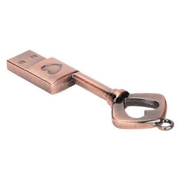 HURRISE Flash Drive USB 2.0 Heart-shaped Retro Portable Metal Flash Drive for Computer 32GB
