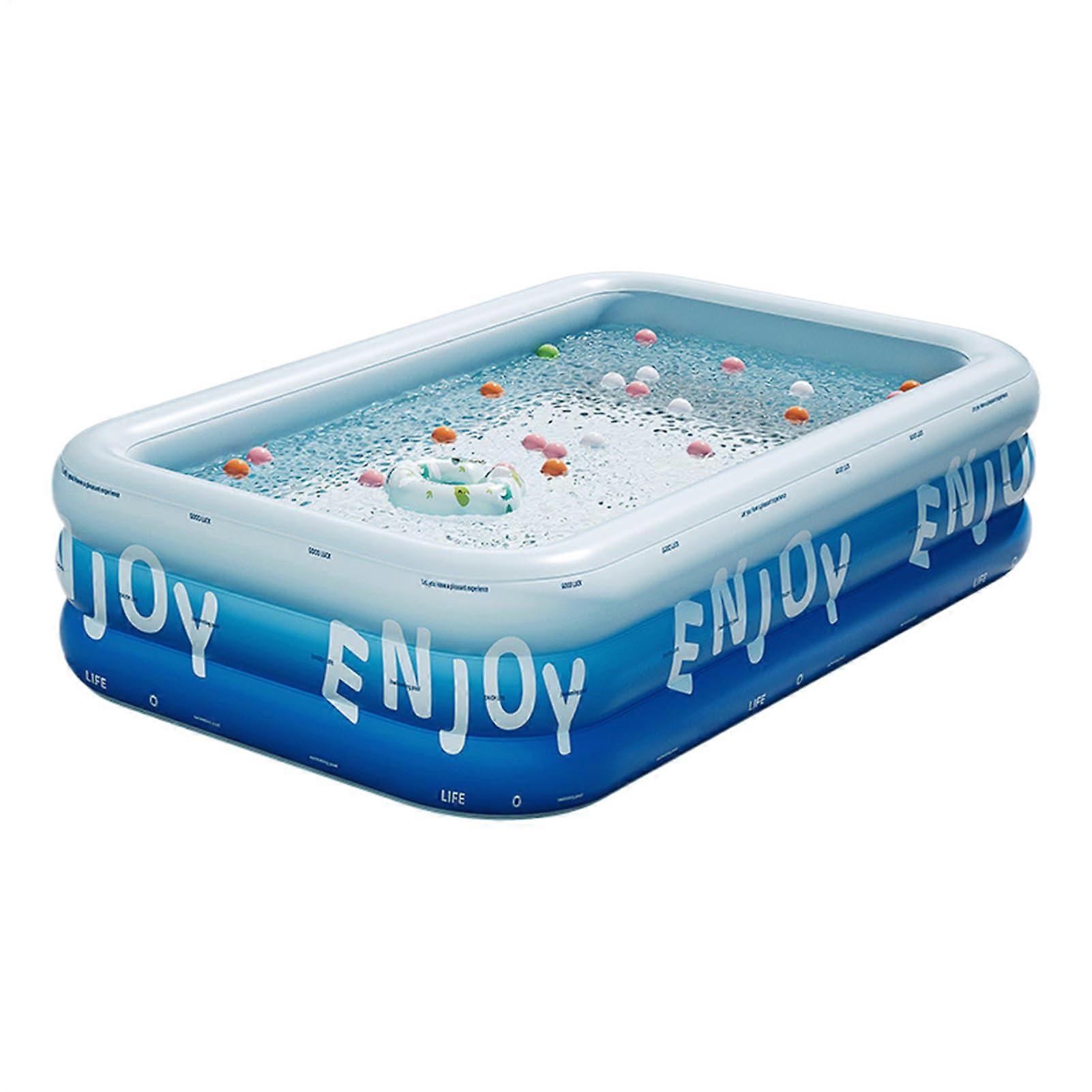 Blow up Pool Rectangular Family Inflatable Pool, UVResistant Material, Backyard Beach Summer Use For Men And Women