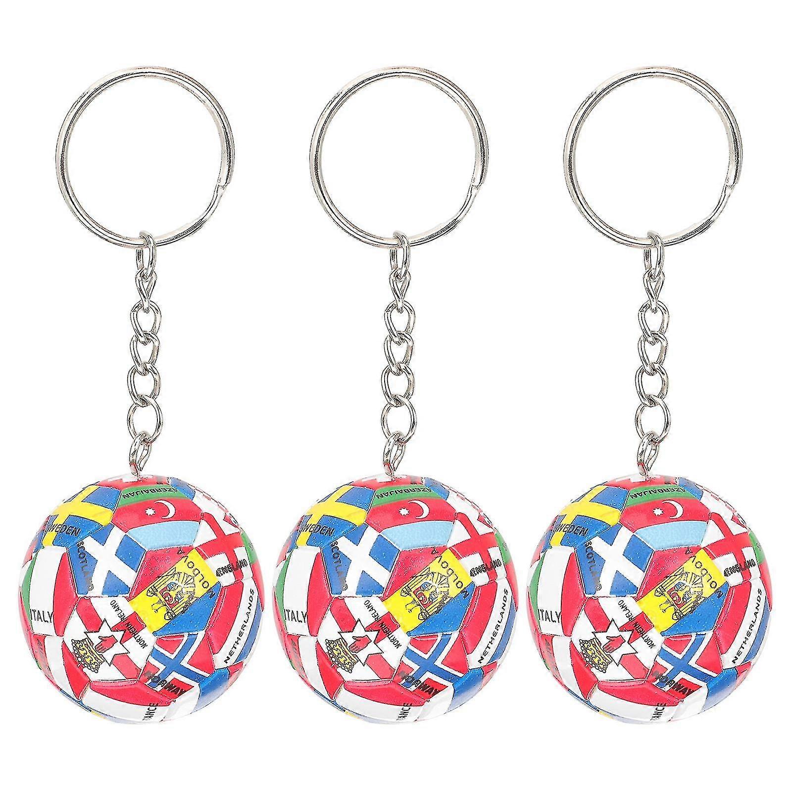 Football keychains, 3 in a set, available in multiple colors for decoration