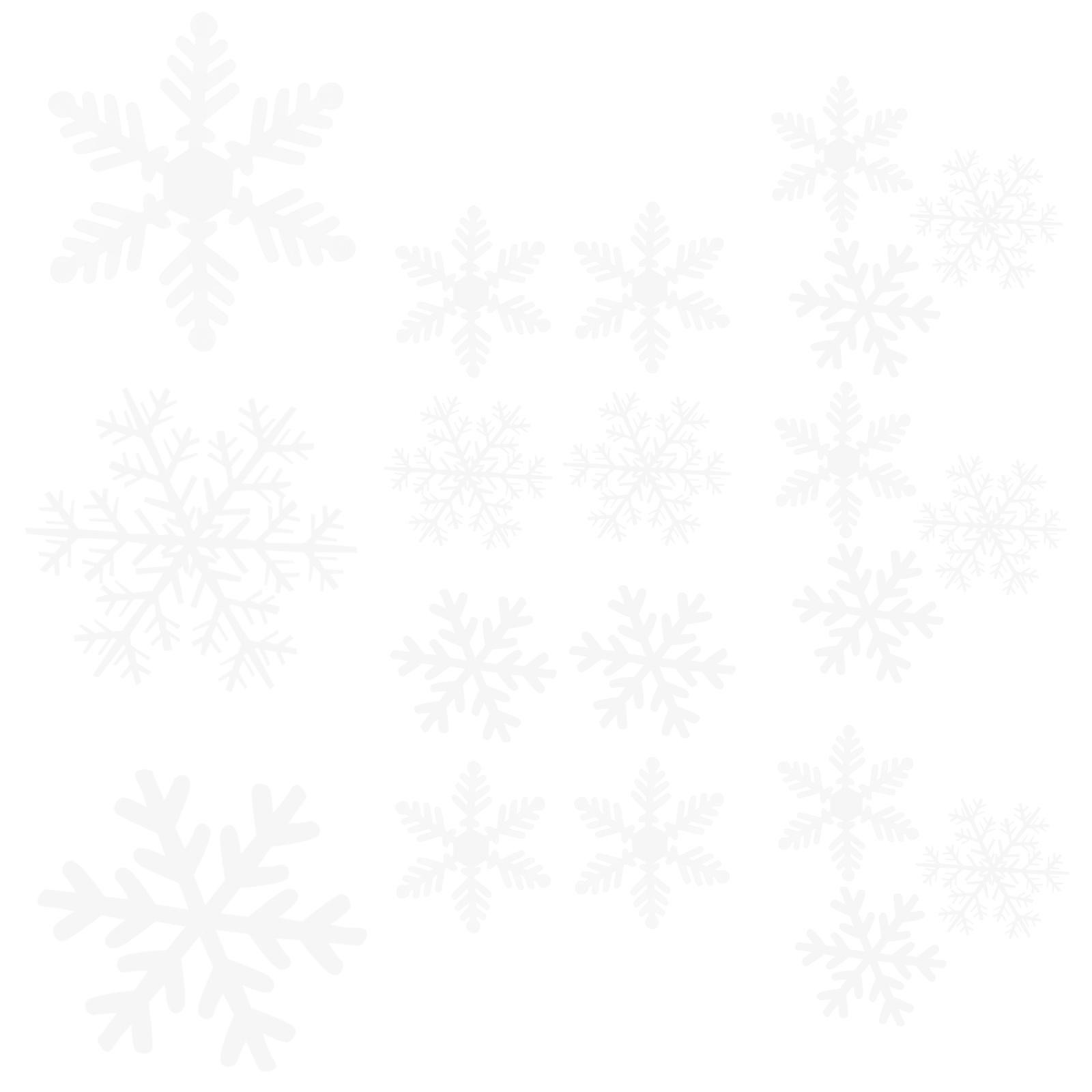 3 Sheets White Snowflake Stickers For Christmas Window Decorations Removable PVC Decals 50.00X35.00CM