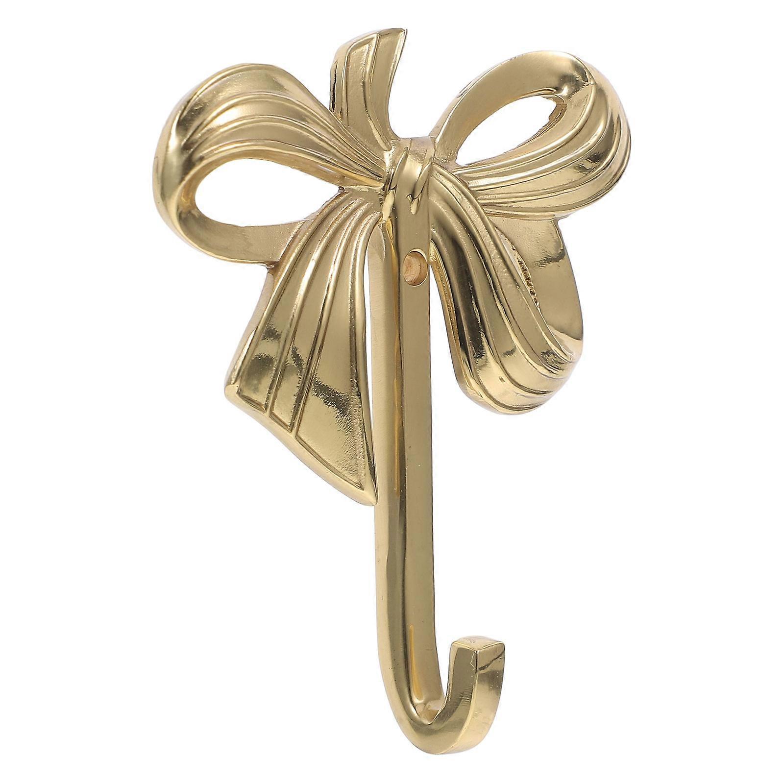 Bow Hooks Wall Decorative Brass Hook for Hanging Coats Towels and Hats .50X6.30X1.50CM Home Use 1Pcs