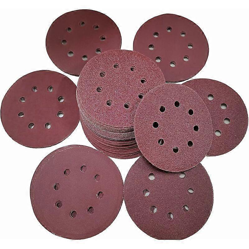 Sanding Discs, 5" 8 Hole Hook and Loop Discs, 40/80/120/240/320/600/800 Mixed