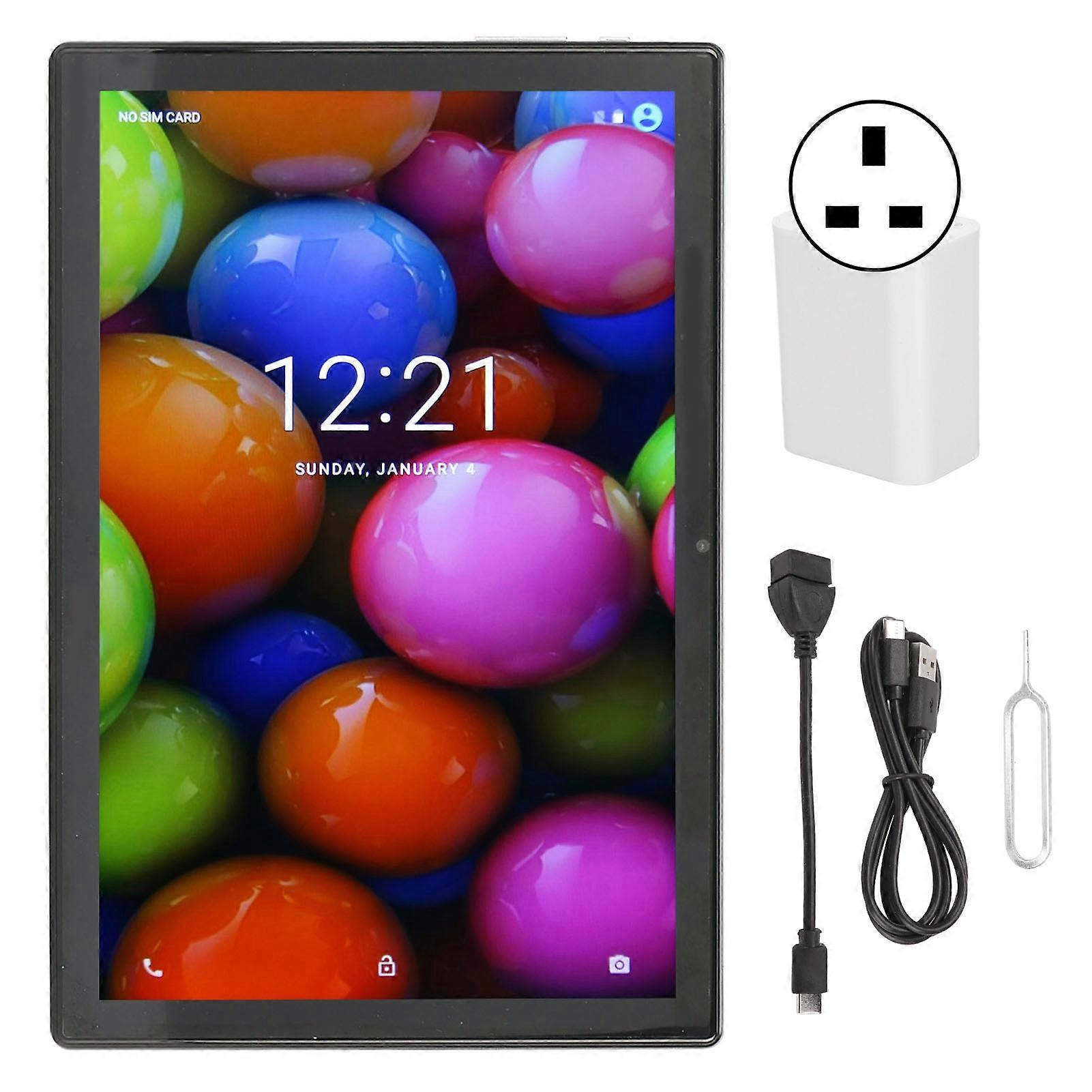 10.1 Inch Tablet Android 11 8 Core CPU 5G WiFi Dual Camera 256GB Silver Gray UK Plug