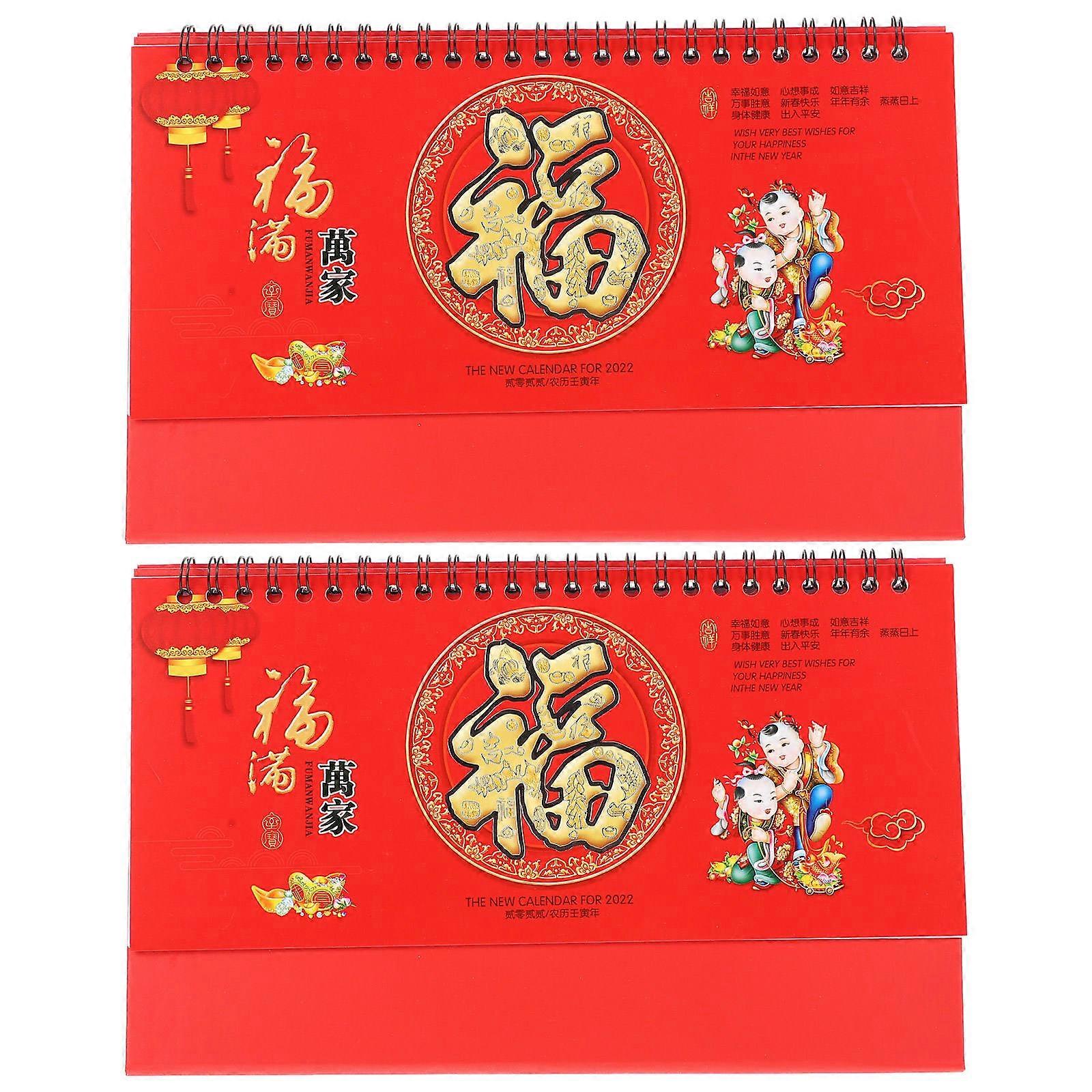 Creative 2022 Calendars Paper Desk Calendars for Home Use 2Pcs