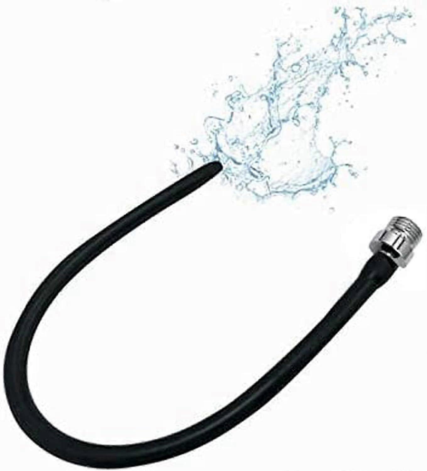 Black Reusable Silicone Nozzle for Enema and Douche with Flexible Hose Attachment