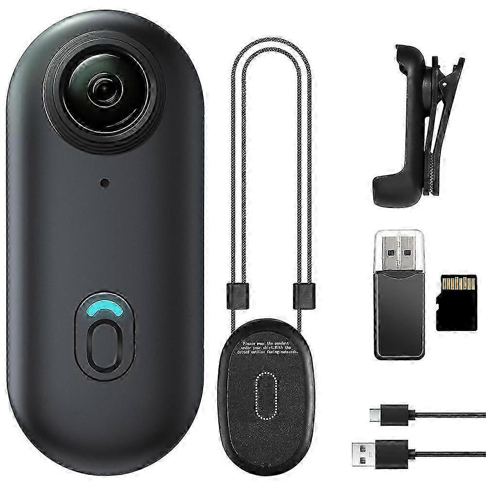 4k 親指アクションカメラミニボディカムウェアラブルカメラ、回転スプリングクリップ付き