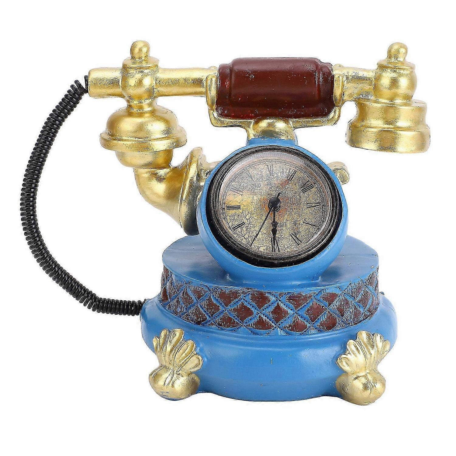 2025 Latest Model Vintage Telephone Model Resin Elegant Retro Desktop Clock