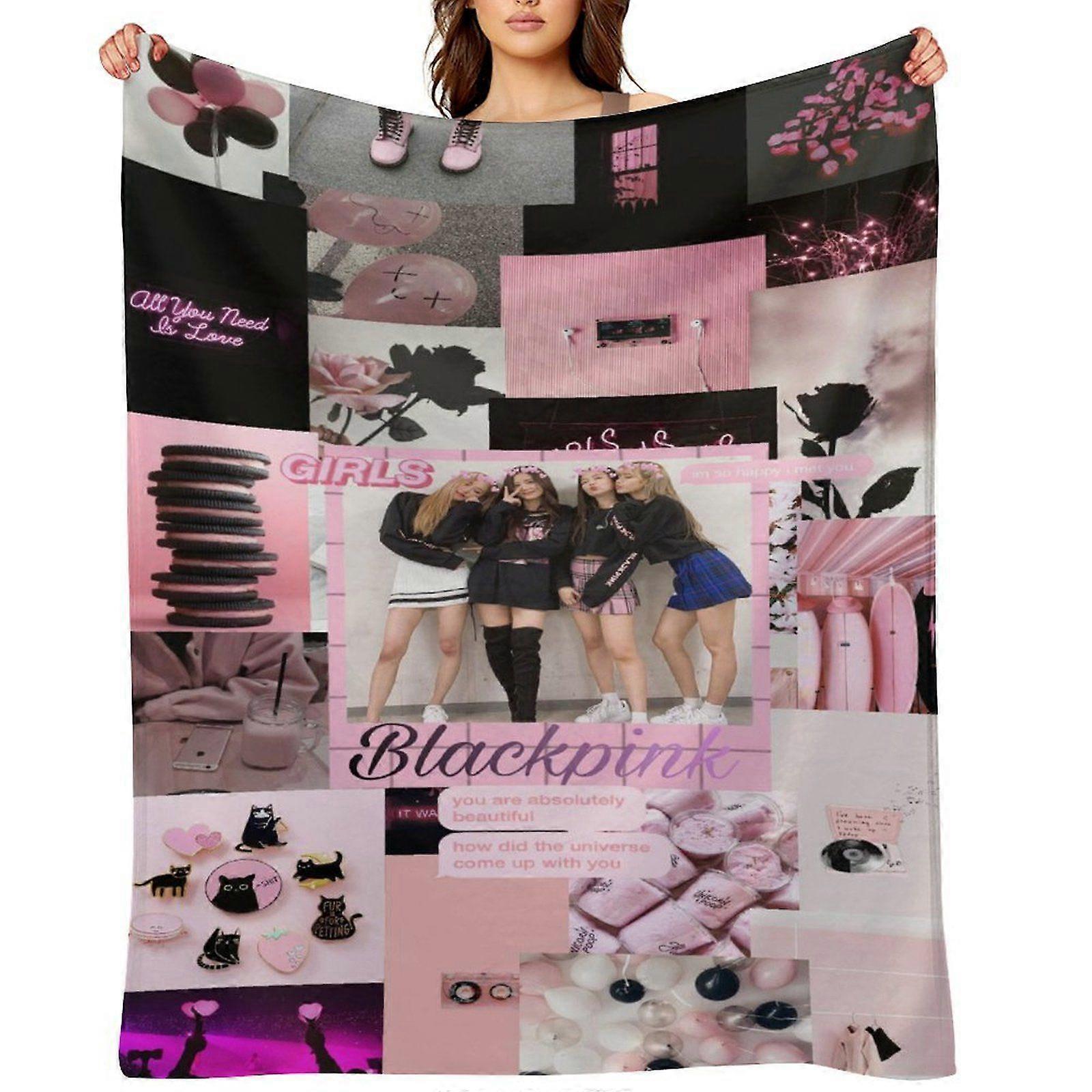 BLACKPINK رمي بطانية هدية ، بطانية من الفانيلا ، مناسبة للرجال والنساء ، مناسبة لجميع الفصول ، بطانية دافئة ، ديكور منزلي (591) 125x100 سم