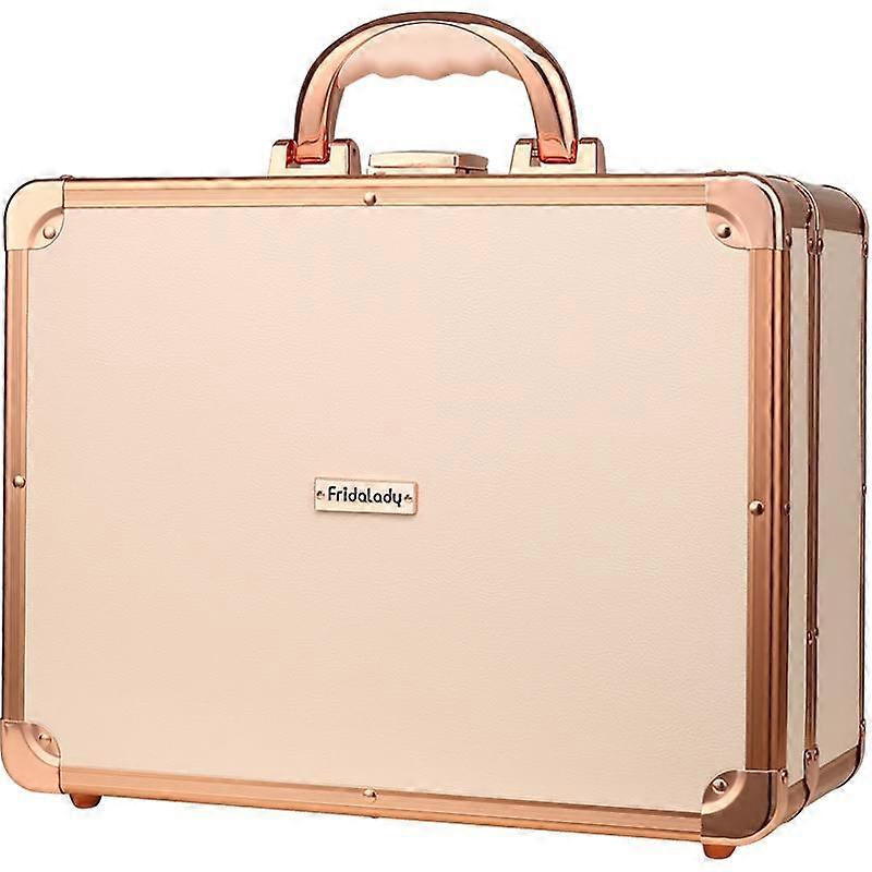 Lady's Makeup Box With Light Hard Shell Makeup Storage Case Detachable Internal Baffle