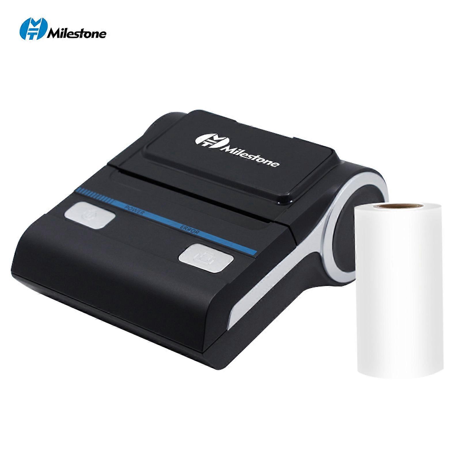 Milestone Portable 80mm Wireless BT Thermal Receipt Printer Black