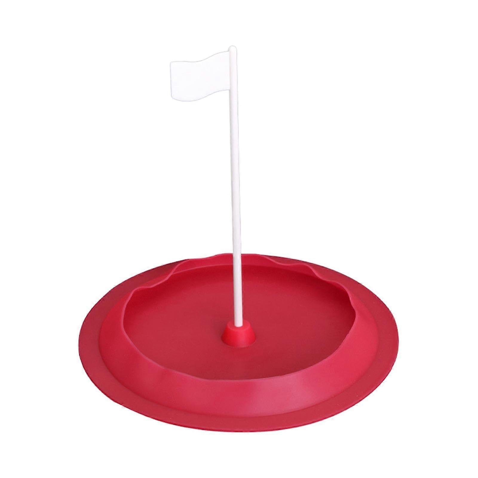 Golf Putting Cup For Adults, Durable Putting Training Aid With Flag, Red