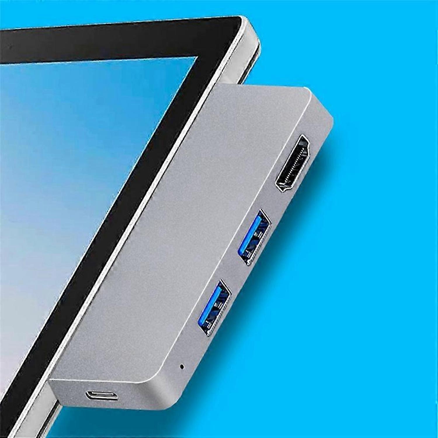 For Surface Pro 8 USB C Hub, 4K HDMI-Compatible Adapter+ Reader