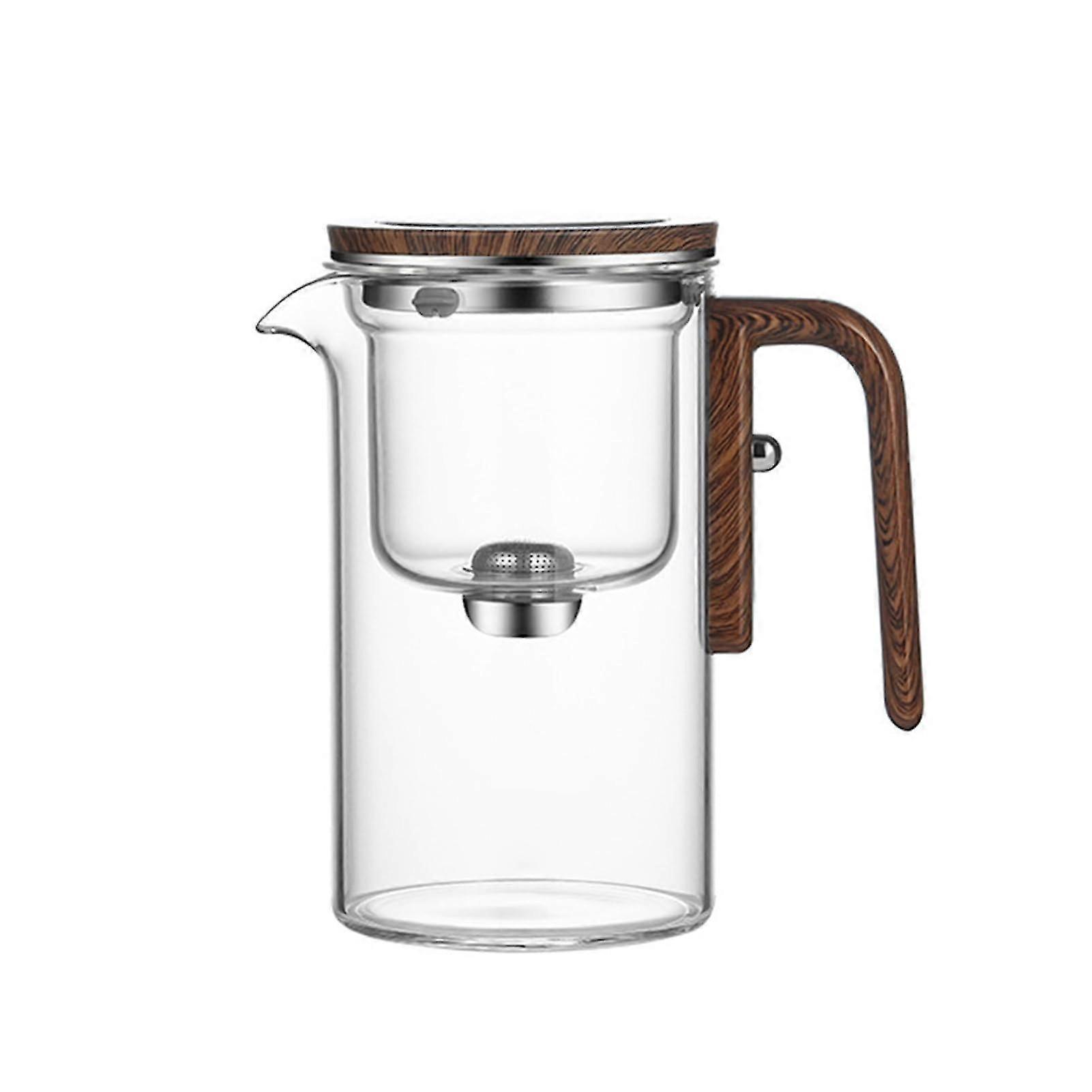 Glass Teapot with Built-in Infuser and Wooden Handle - Ergonomic Tea Strainer 2025