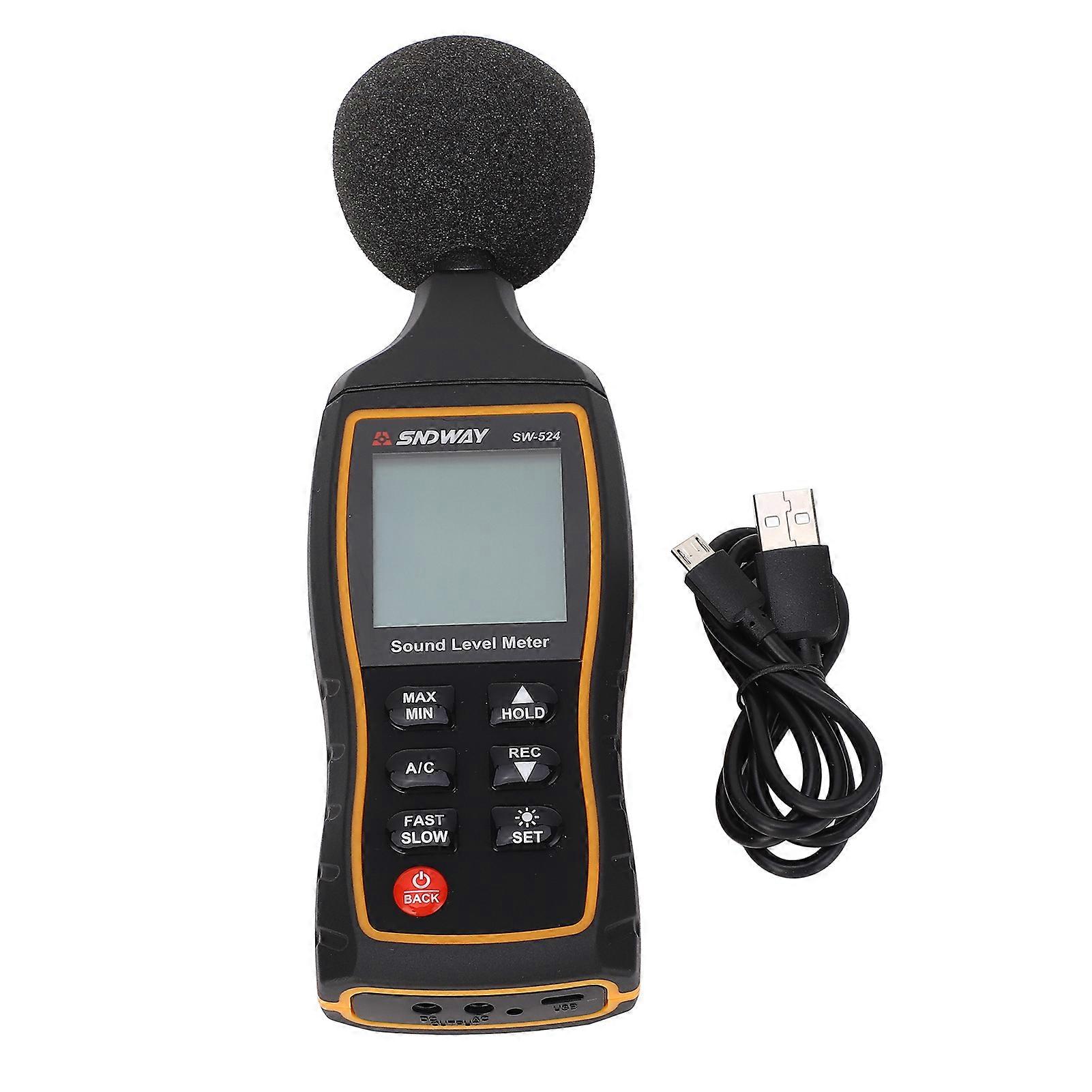 High Accuracy Portable Decibel Tester, AC/DC Dual Output Digital Sound Level Meter