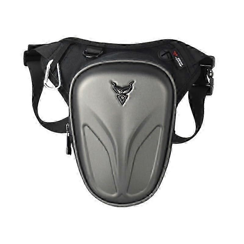 Men's Motorcycle Drop Leg Side Bag Black Hard Case Hip Bag (Grey)