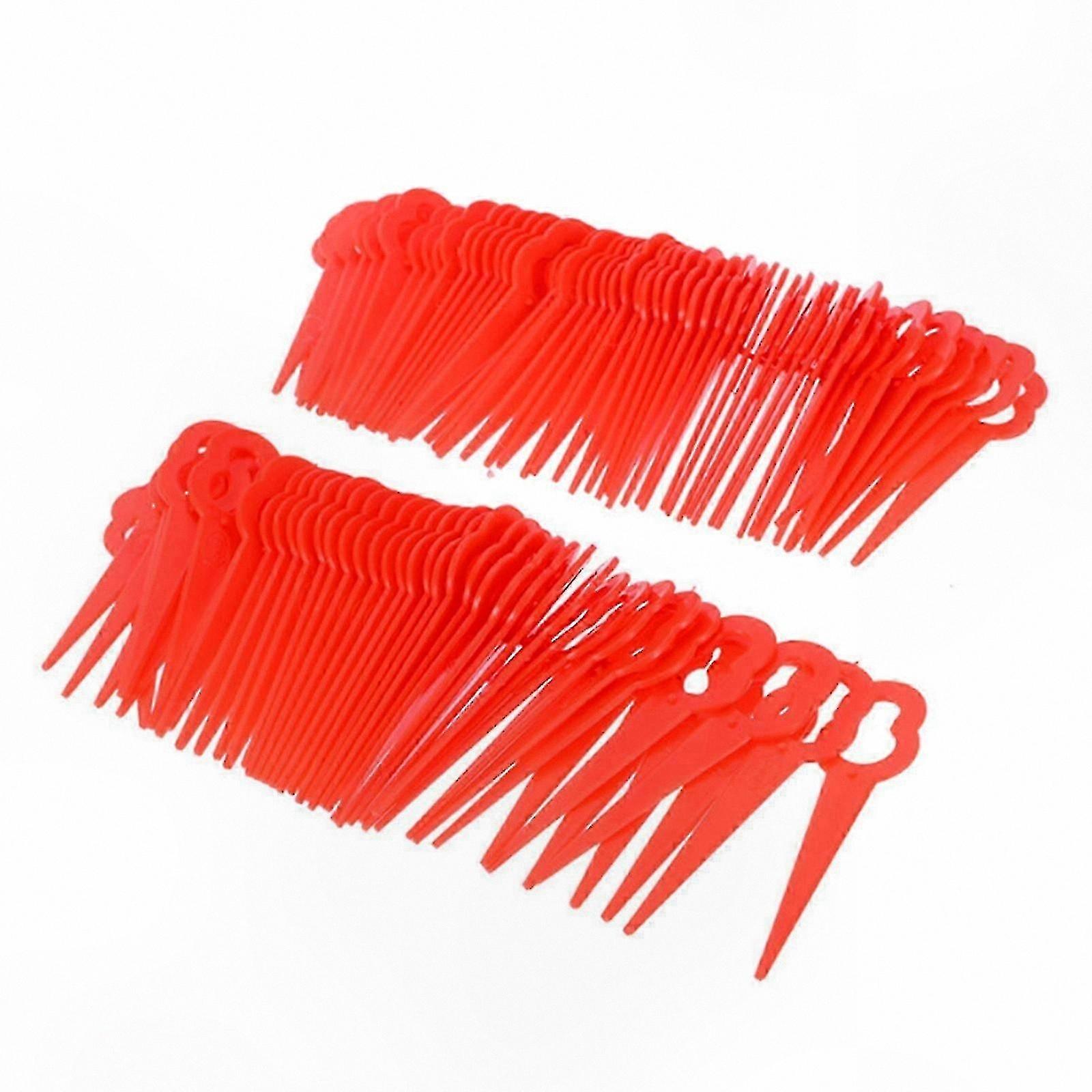 100-Pack Red Plastic Replacement Blades for Garden Trimmers and Tools