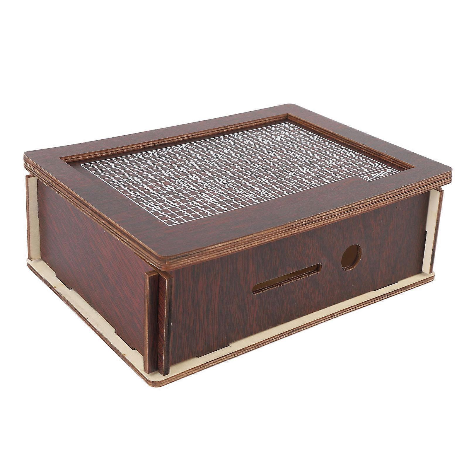 Wooden Money Box with Counter, Fine Craftsmanship, 224g Saving Box