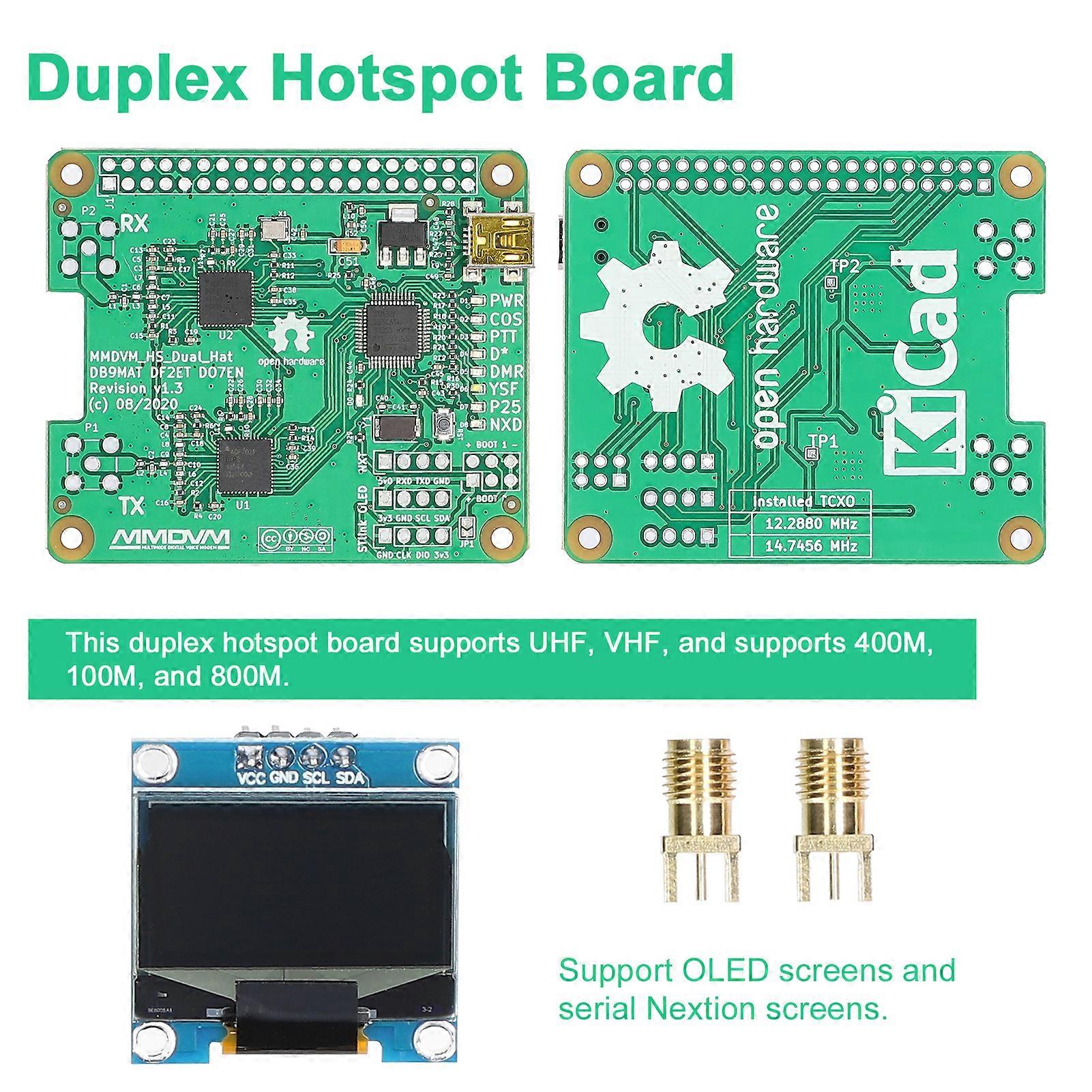 MMDVM Duplex Hotspot Board with OLED Display Support DMR P25 D Star Relay Module Support VHF for Raspberry Pi