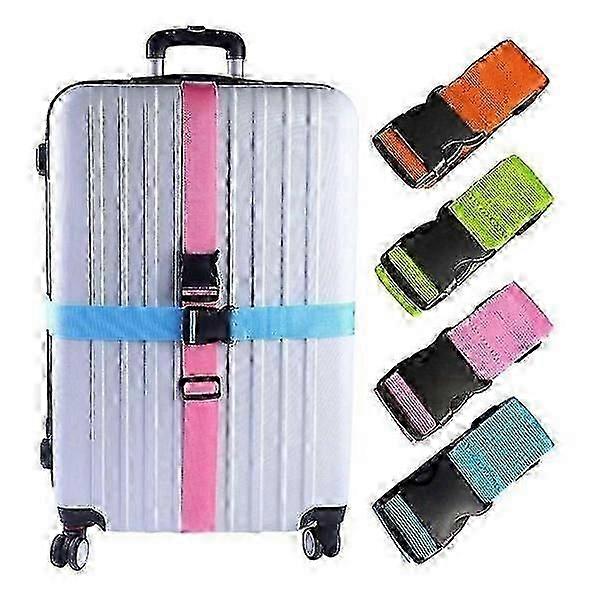 Durable luggage belt for suitcase with reinforced stitching and heavy-duty webbing