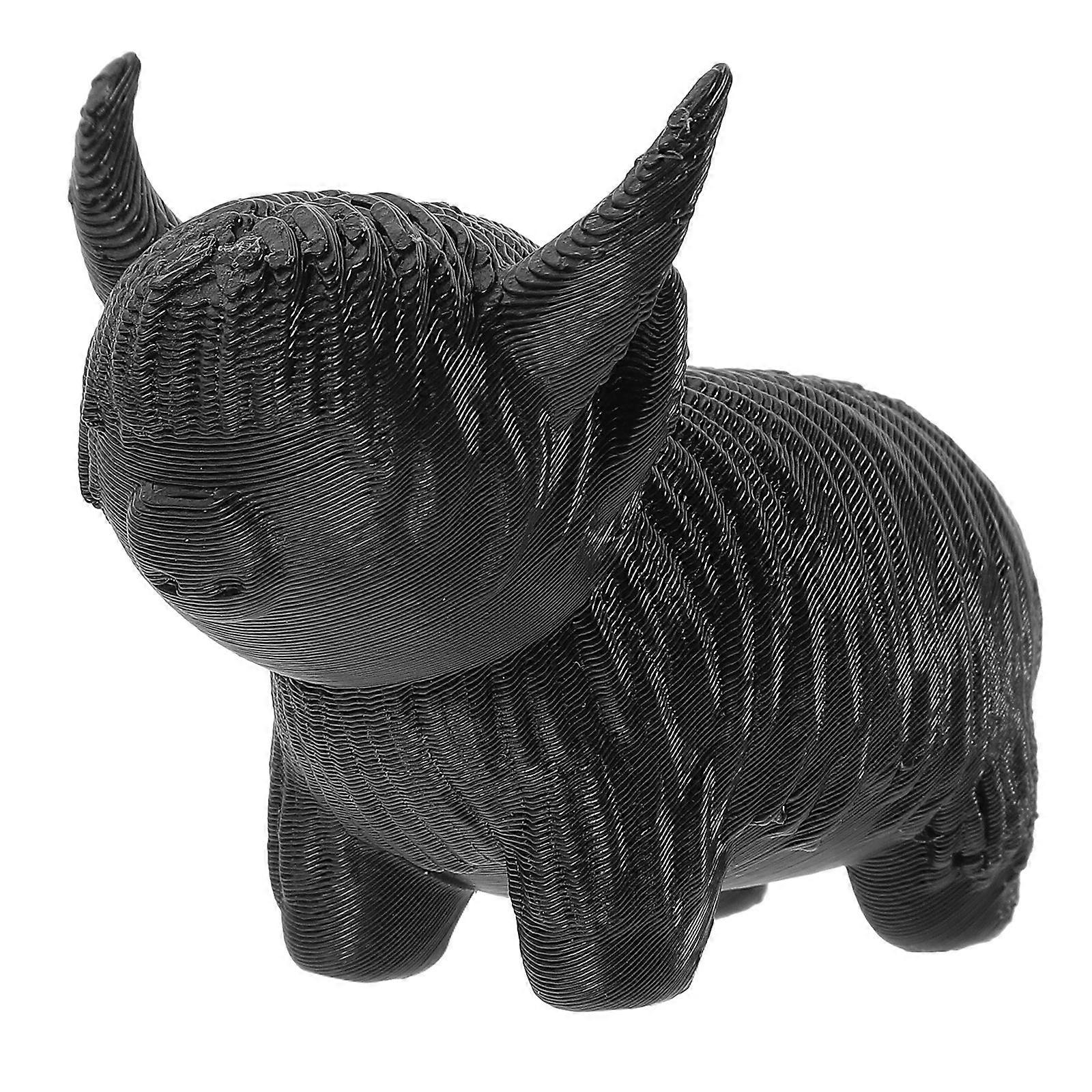 Plastic Highland Cow Statue for Decor 3Pcs Small Cow Figurine Set