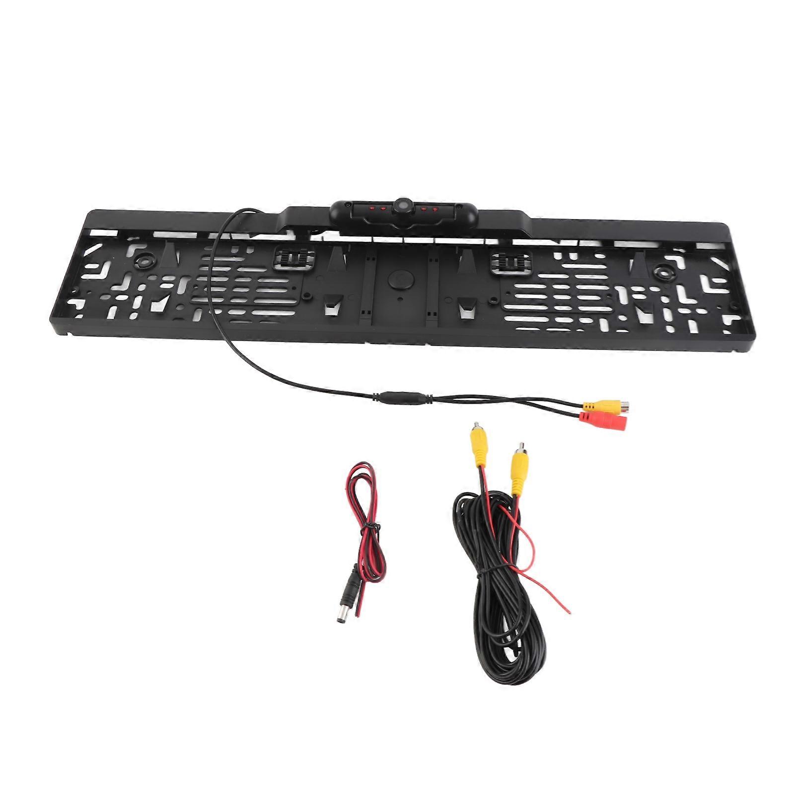 Wide angle rear view camera for car with license plate frame