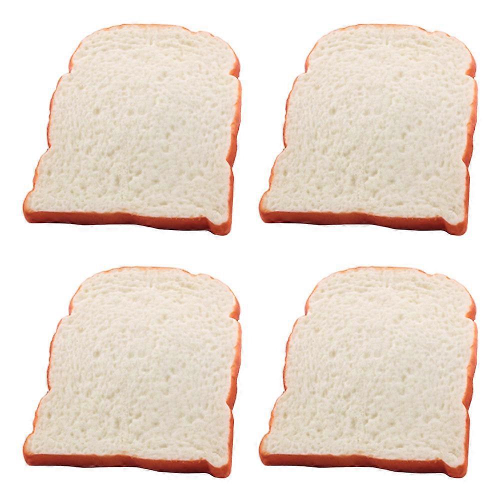 Toast Model Artificial Bread Ornament for Decor 4Pcs Realistic Fake Bread Set