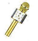 S&E Wireless Bluetooth Karaoke Microphone  With Speaker, USB & TF Card Support  Gold