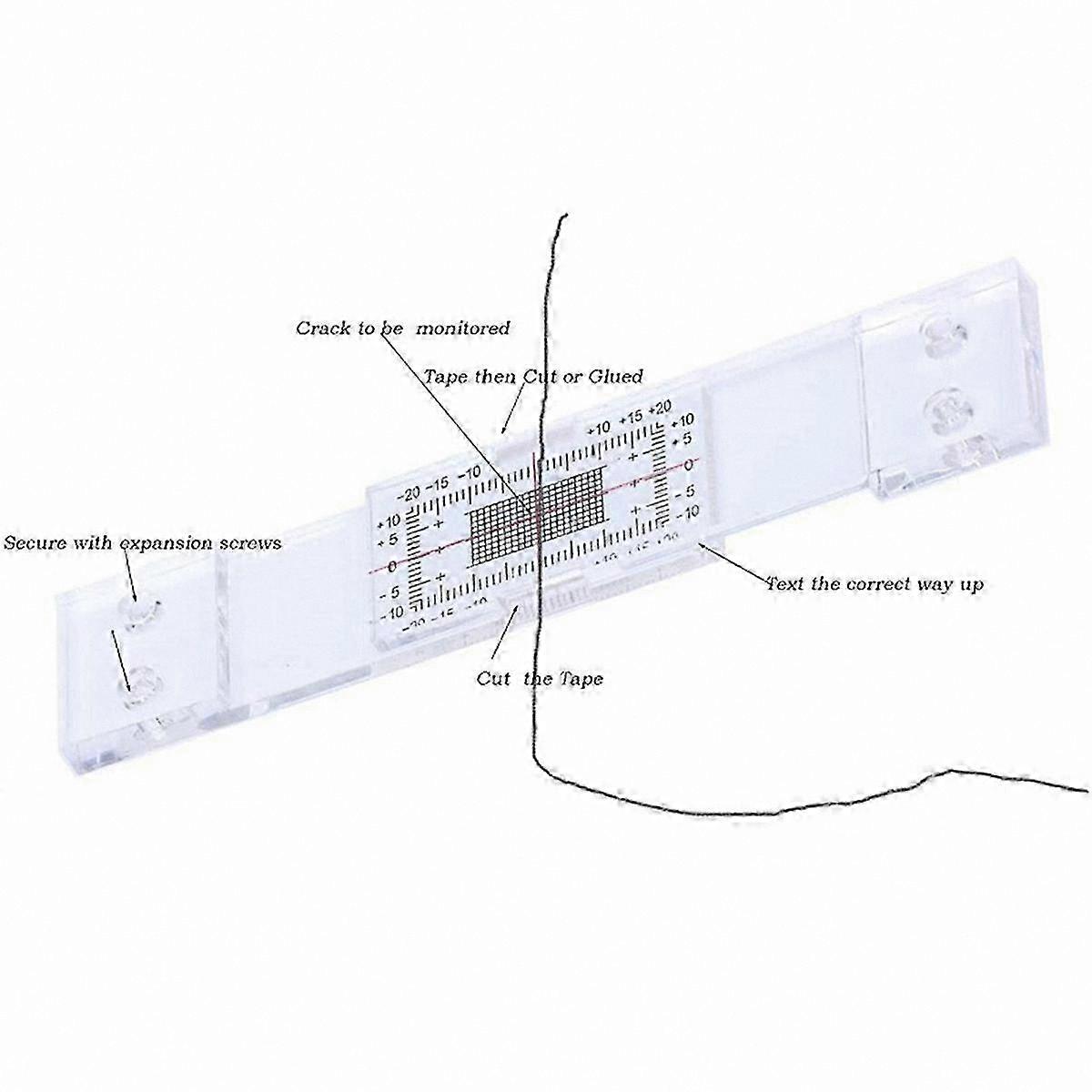 3-Pack Crack Width Gauge, Clear Acrylic Corner Caliper for Monitoring and Measuring Cracks