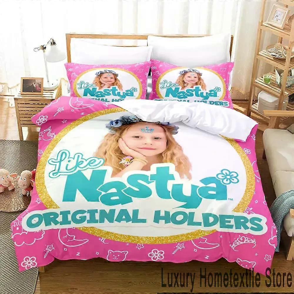 PIN2253 3D Printed Bedding Set Like Nastya, Duvet Cover, Pillowcase, King/Queen Size, for Boys and Adults